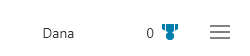 Nombre de cuenta en la esquina superior derecha de Bing.com