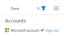 Možnosť Odhlásiť v pravom hornom rohu stránky Bing.com